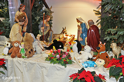 Kinderknuffels in de Kerststal van Rooierheide
