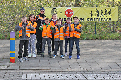 Groot Voetgangersexamen voor leerlingen van het basisonderwijs.