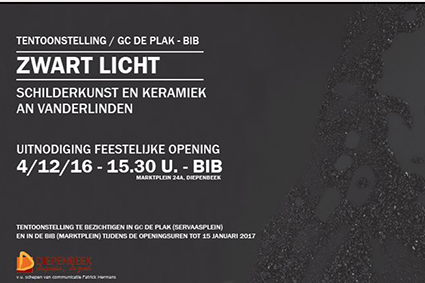 Tentoonstelling ” Zwart Licht” van An Vanderlinden in de bib.